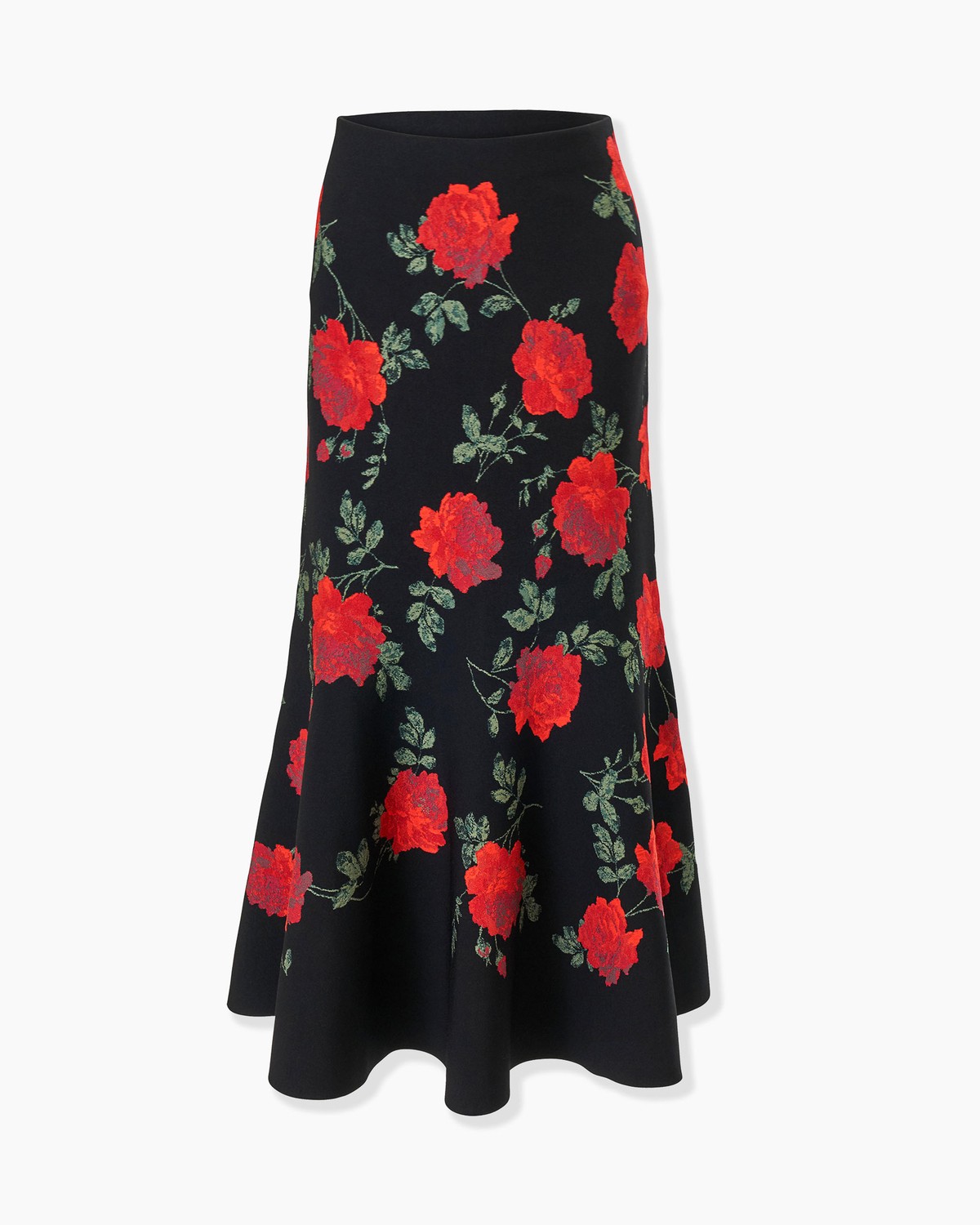 Rose Jacquard Trumpet Skirt | Carolina Herrera WW EN