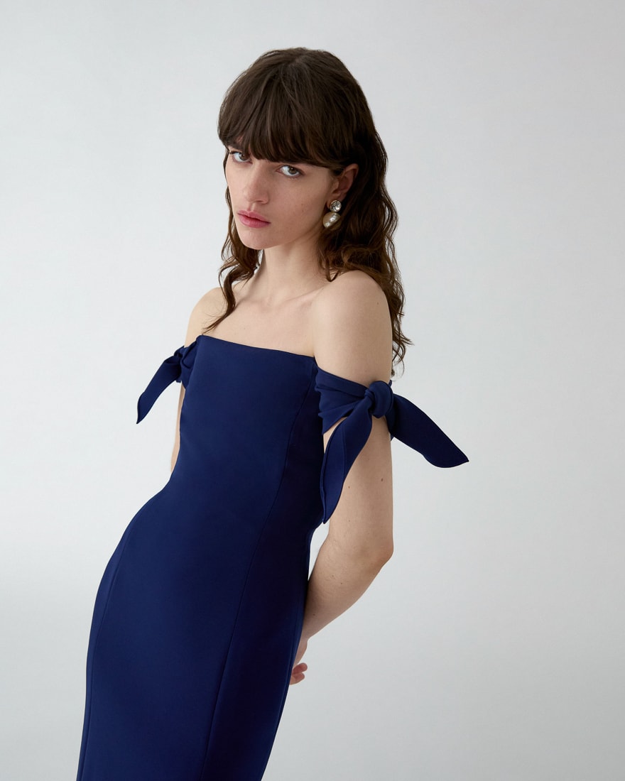 mini wedding guest dresses fall Georgina Off Shoulder Midi Dress – Rebecca Vallance
