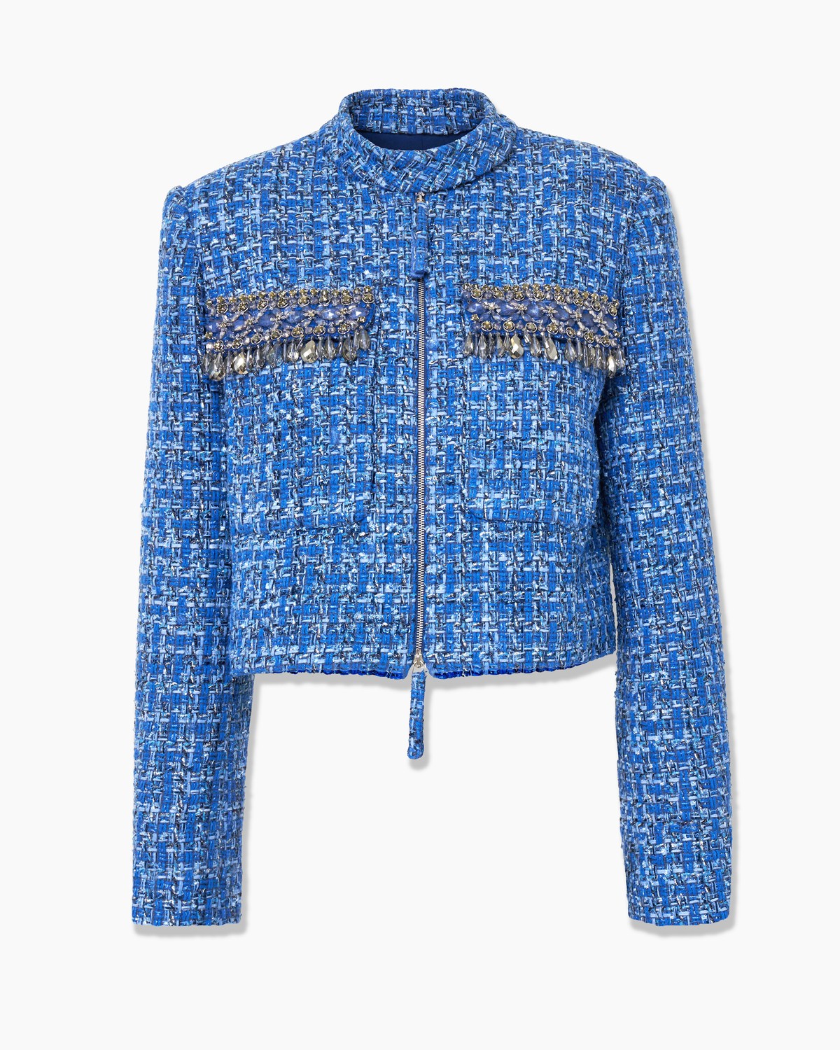 Tweed Jacket with Raindrop Embroidery - Ready - to - Wear
