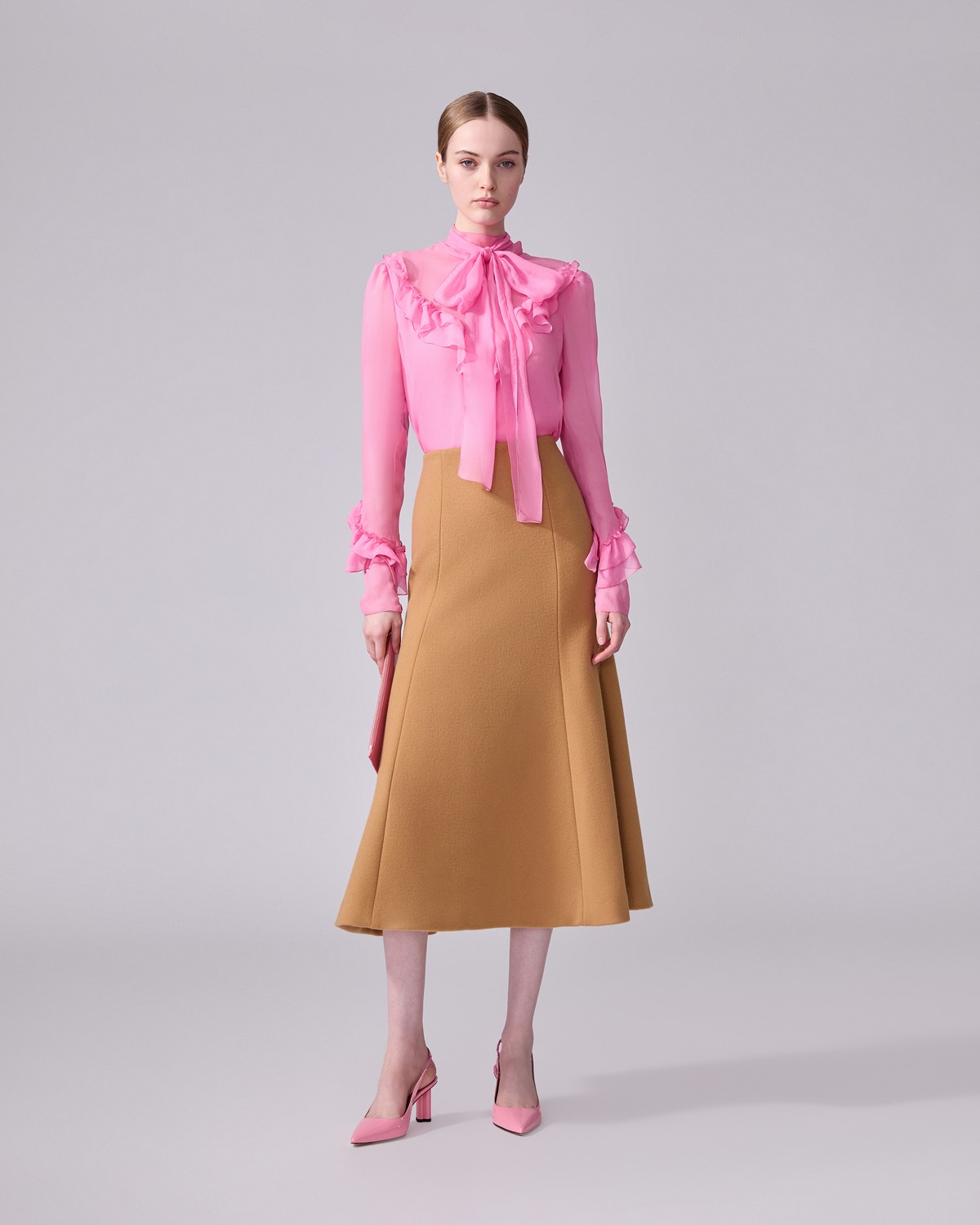 Chiffon Turtleneck with Bow - Ready - To - Wear | Carolina