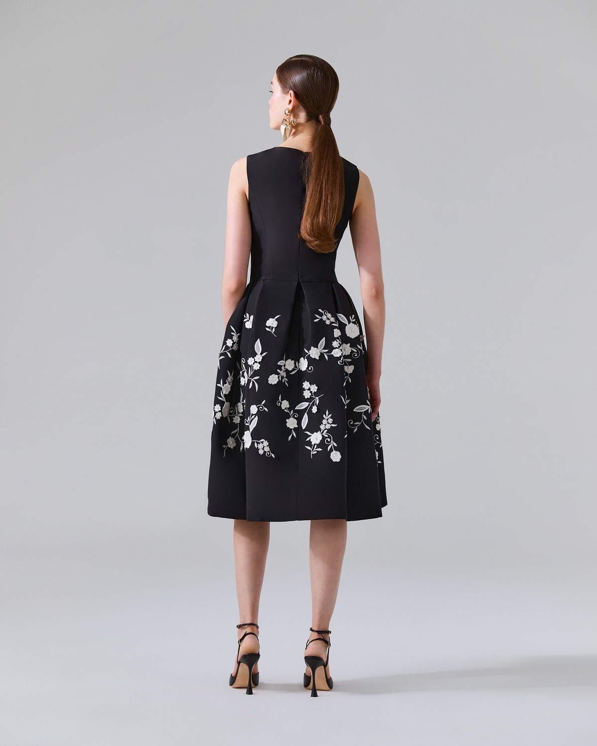 ワンピース Carolina Herrera A-line dress Carolina Herrera Jacquard A-Line Dress with Box Pleat