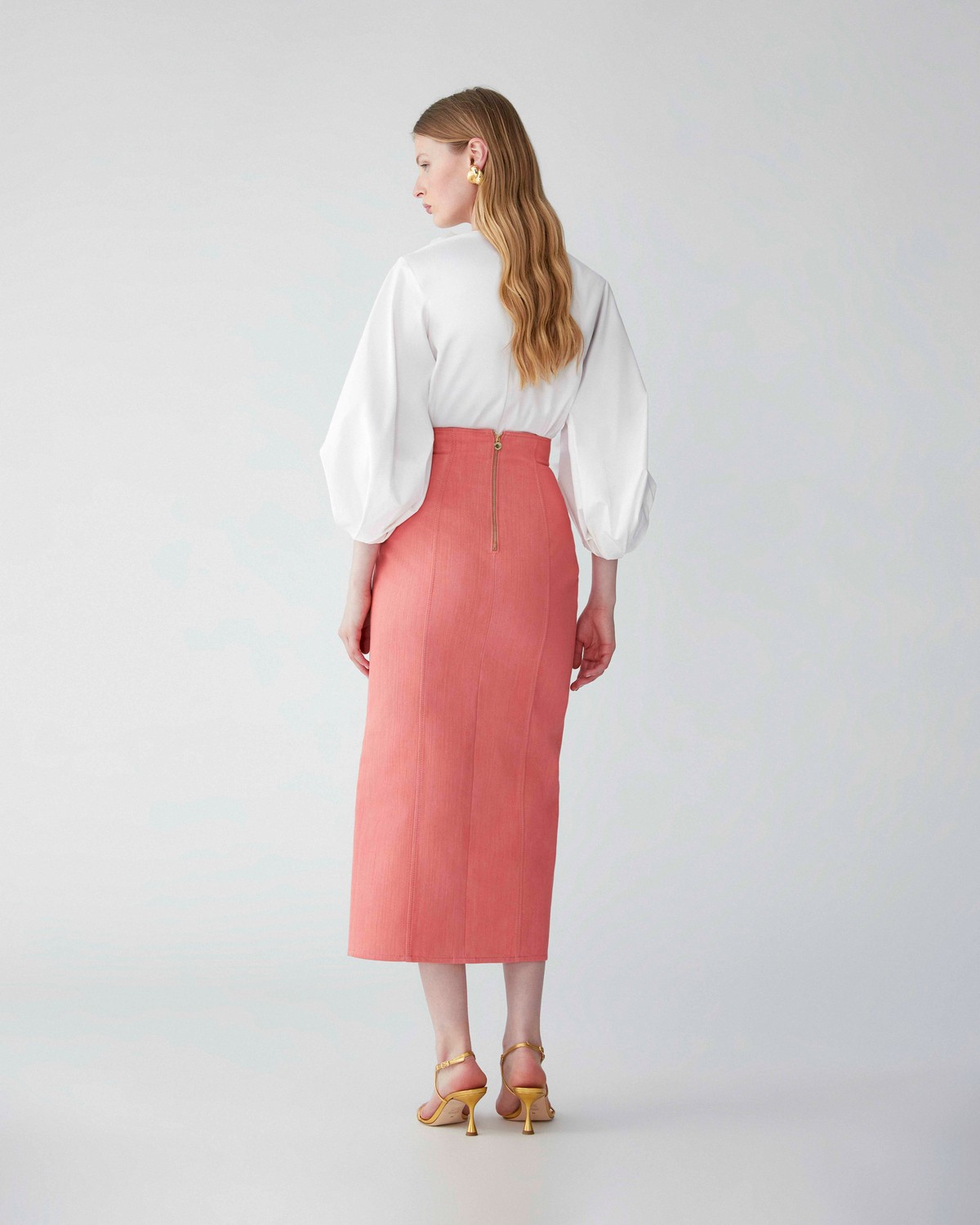 Denim High-Waist Midi Skirt | Carolina Herrera WW EN