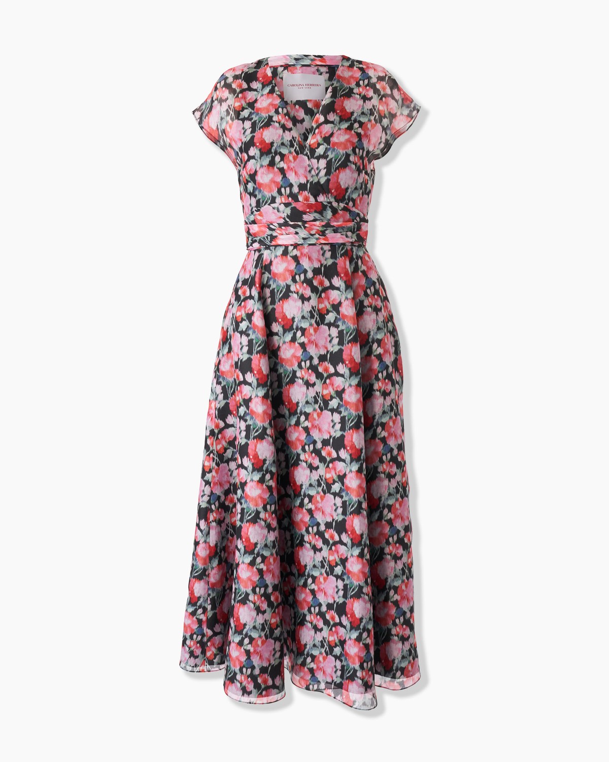 【SALE】FIT-AND-FLARE MIDI DRESS IN PEONY-PRINT COTTON Fit-and-flare midi dress in peony-print cotton in Print for