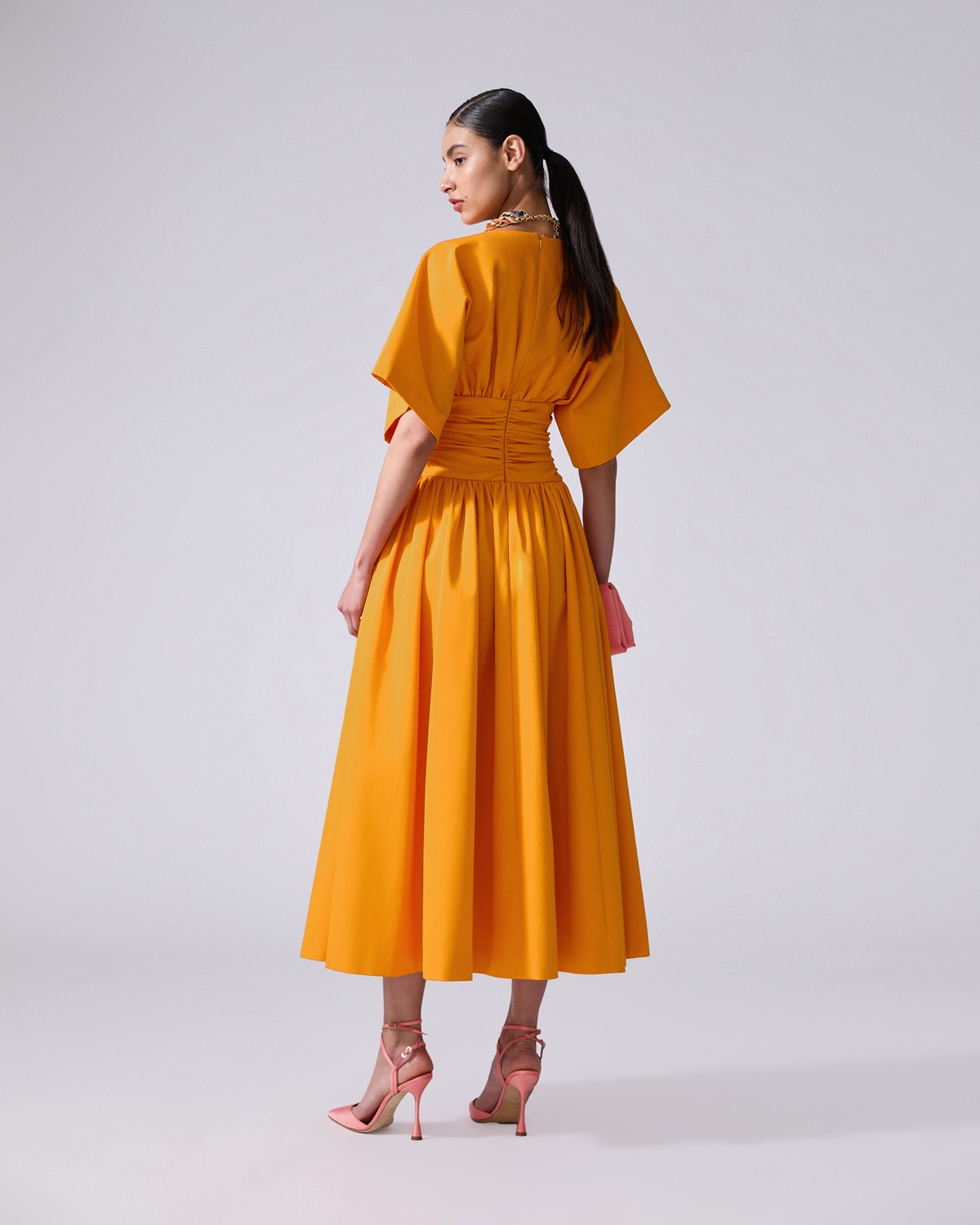 Cummerbund-Waist Midi Dress - Ready - To - Wear | Carolina