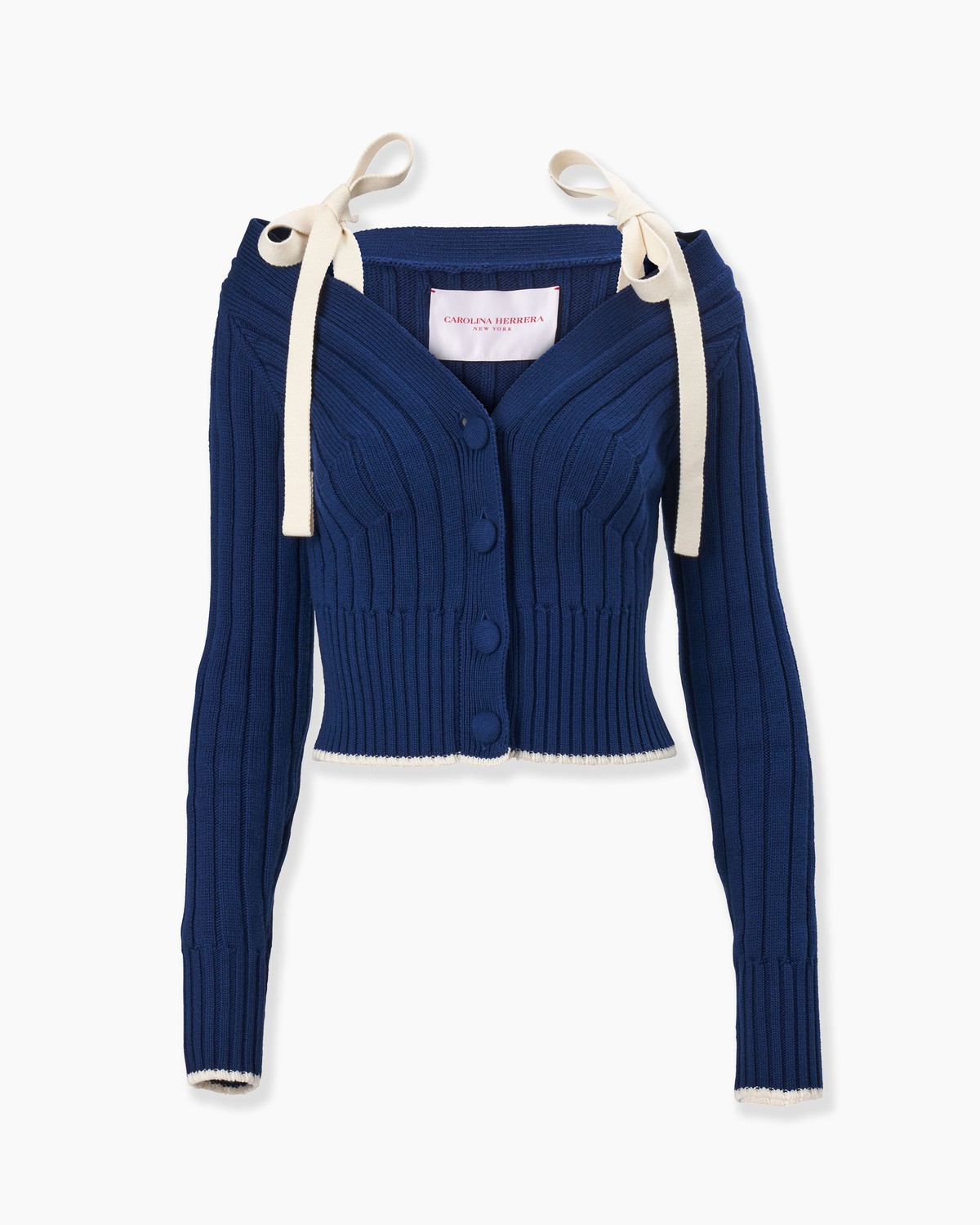 Off-Shoulder Cardigan With Ties - Ready - To - Wear | Carolina Herrera 