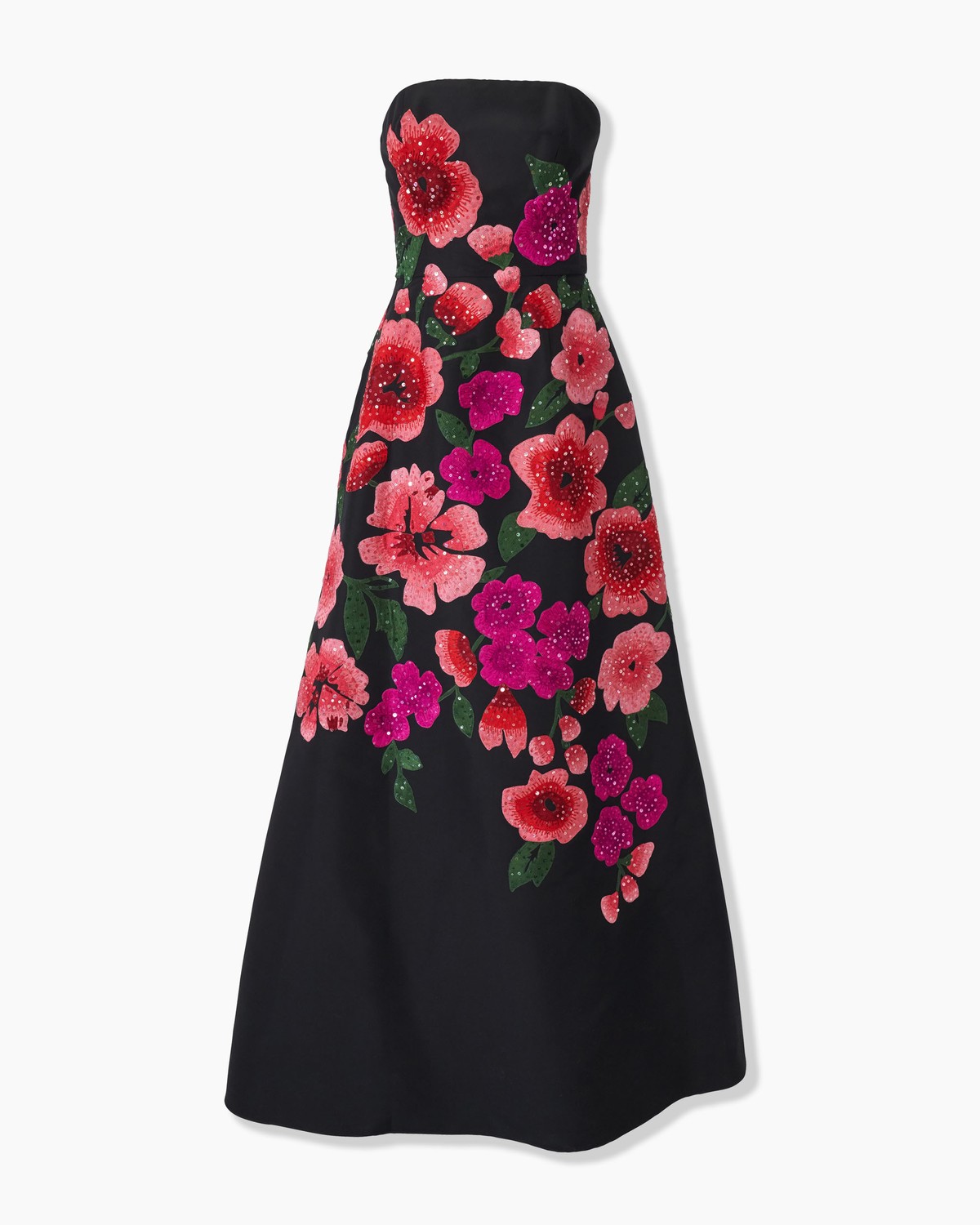 Floral-Embroidered Strapless A-Line Gown | Carolina Herrera US