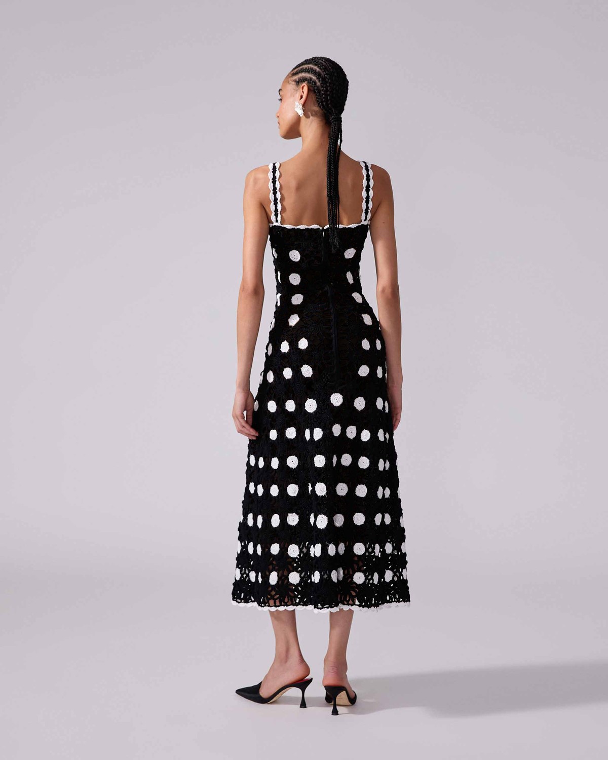 princess polly baby blue dress Black And White Polka Dot Cut Out Midi Dress – AX Paris main image 0