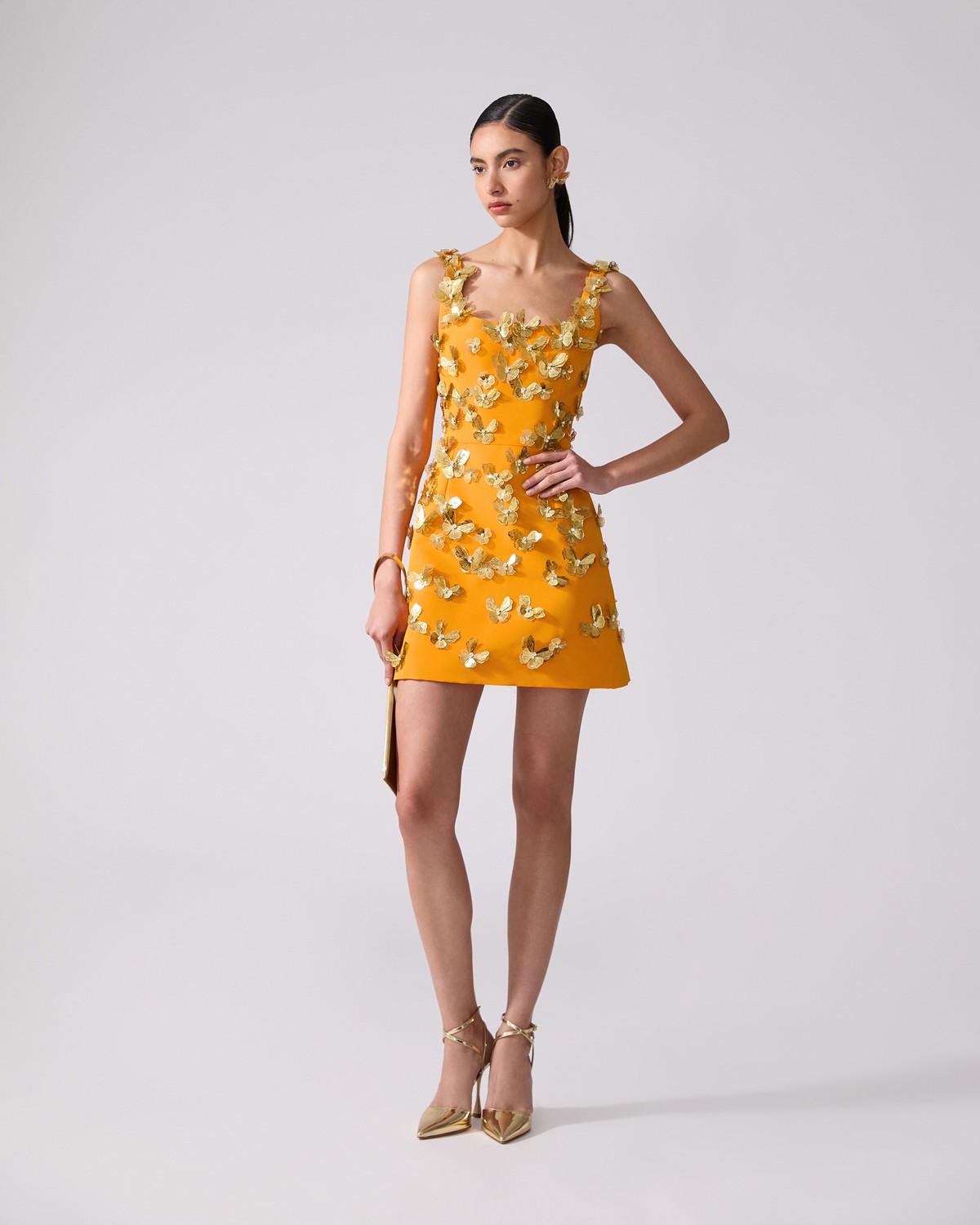 Butterfly-Embellished Mini Dress - Ready - To - Wear