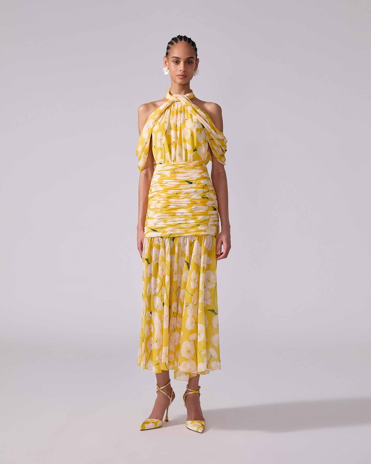 Floral-Print Chiffon Midi Skirt - Ready - To - Wear