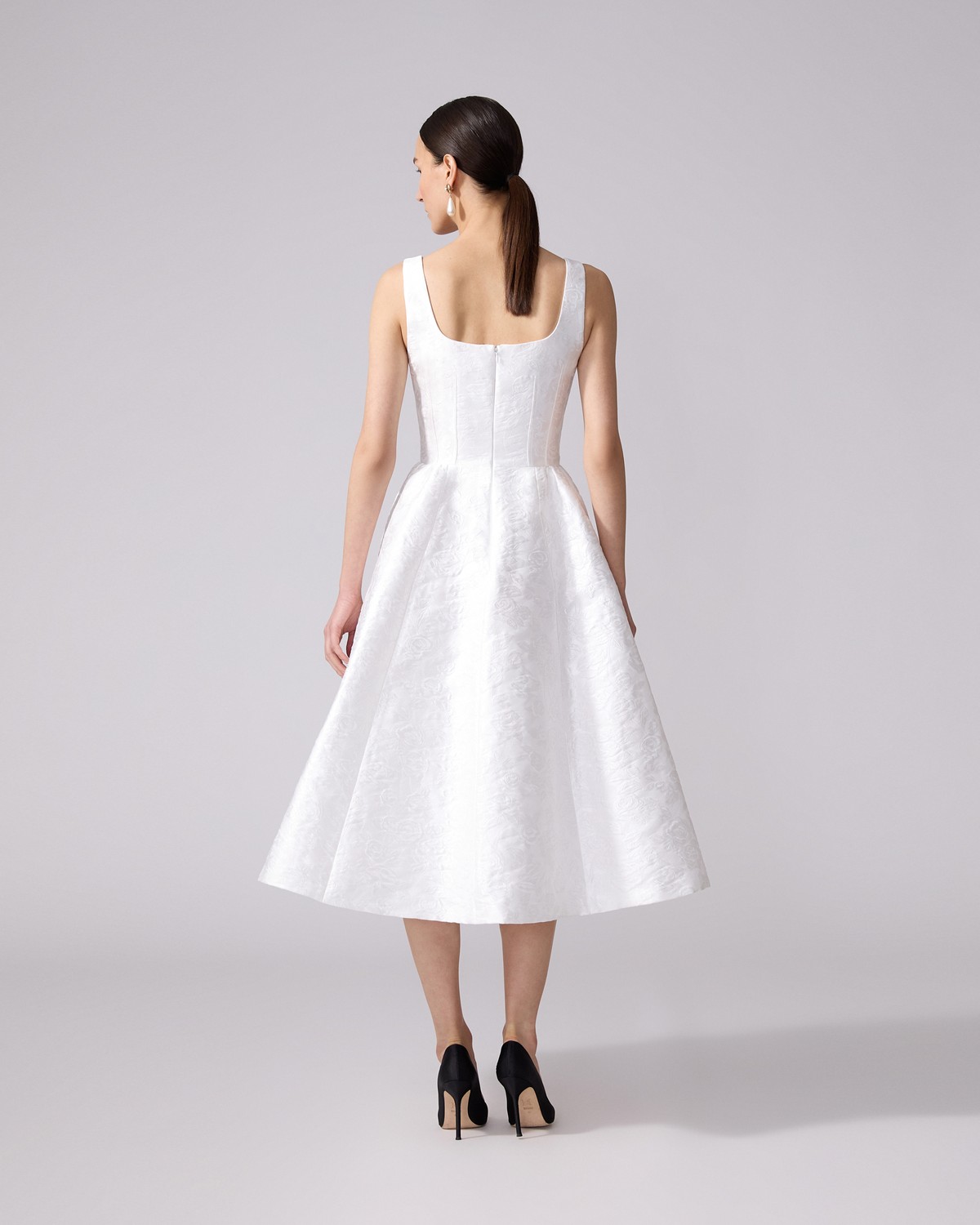 Rose Jacquard Full Midi Dress - Ready-to-Wear | Carolina Herrera Rose Jacquard Full Midi Dress - Ready-to-Wear | Carolina Herrera