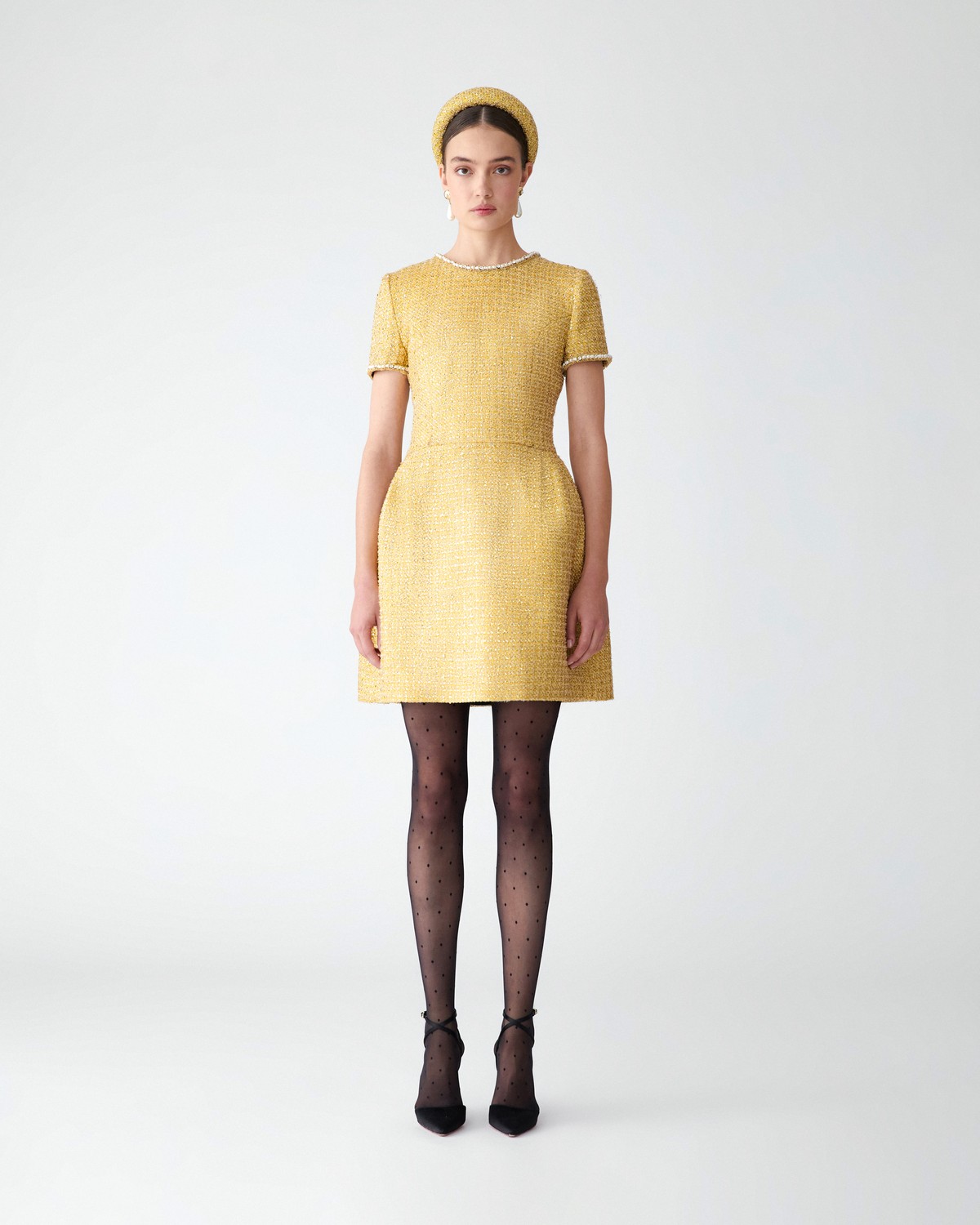Embellished Lurex Tweed Mini Dress | Carolina Herrera WW EN