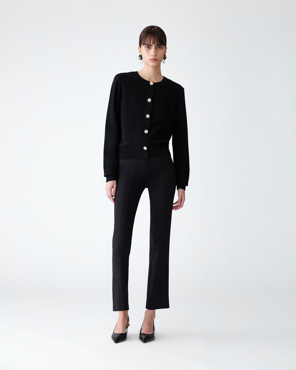 Sequined Cardigan with Pearl Buttons | Carolina Herrera WW EN