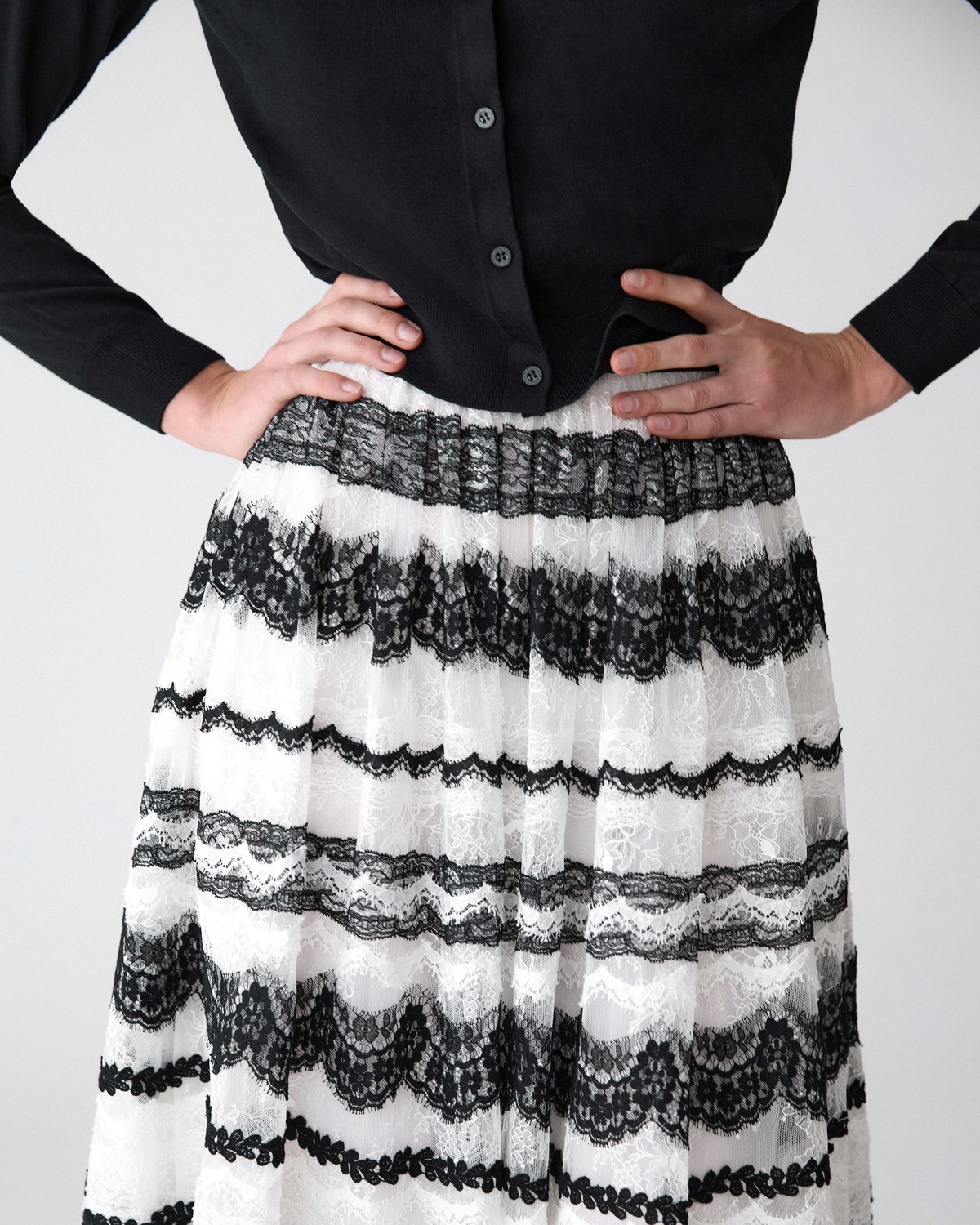 Embroidered Lace Ball Skirt - Ready - To - Wear | Carolina
