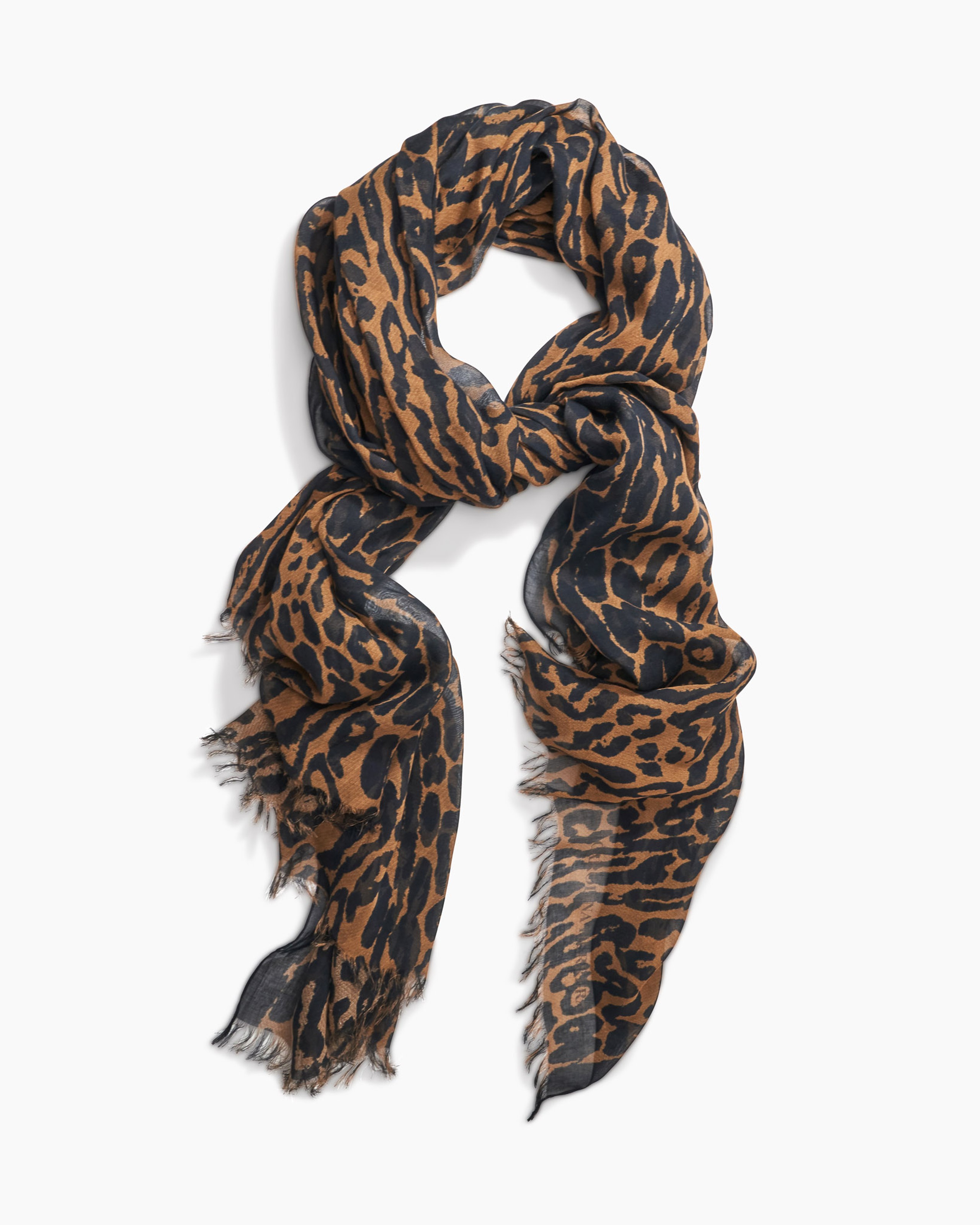 Leopard Print Modal-Cashmere Scarf | Carolina Herrera US