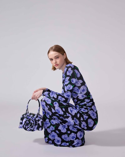 Floral-Print Ruched Jersey Gown - Ready - To - Wear