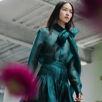 Floral Jacquard Flared Midi Skirt - Ready - To - Wear