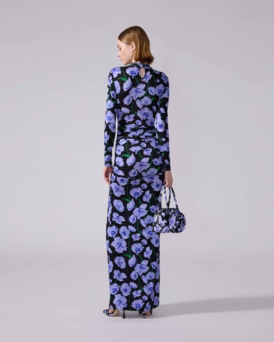 Floral-Print Ruched Jersey Gown - Ready - To - Wear