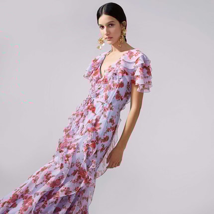 Floral-Print Ruched Jersey Top - Ready - To - Wear