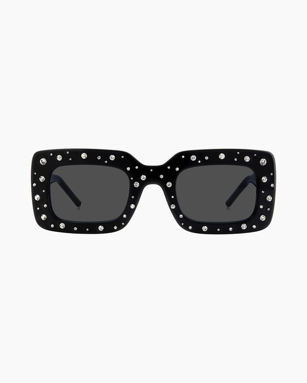 Crystal-Embellished Oversized Square Sunglasses