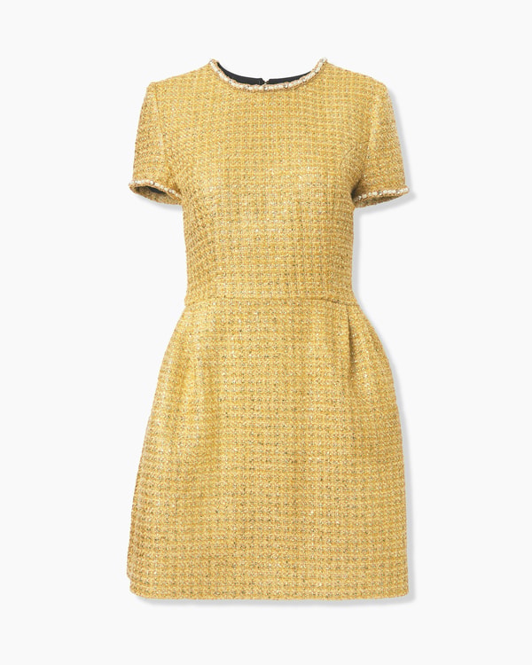 Embellished Lurex Tweed Mini Dress