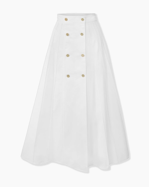 Midi Skirt with Gold Buttons