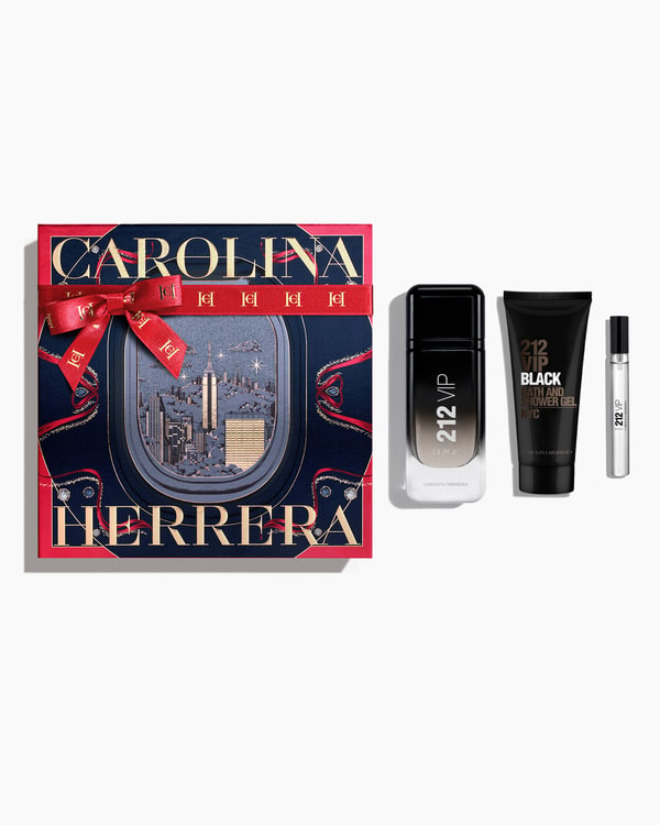 212 VIP Black 100ml Eau de Parfum, 100ml Shower Gel and 10ml Megaspritzer