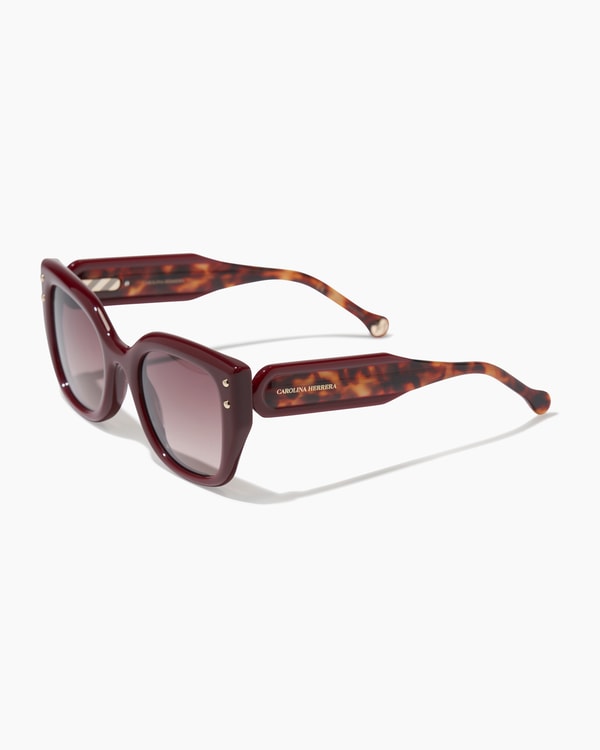 Square Frame Sunglasses with Tortoiseshell Temples