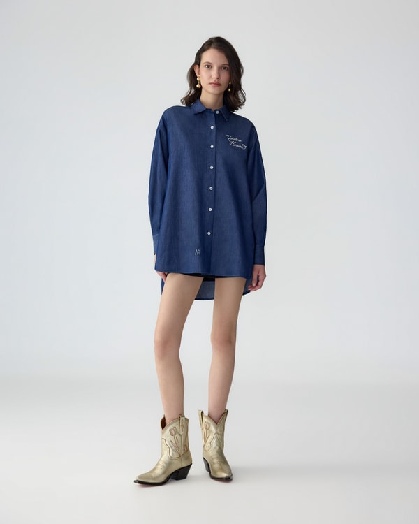 Carolina Herrera x Miron Crosby Chambray Blouse