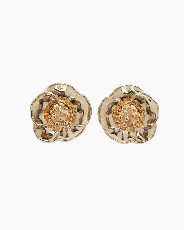 Gold Flower Stud Earrings