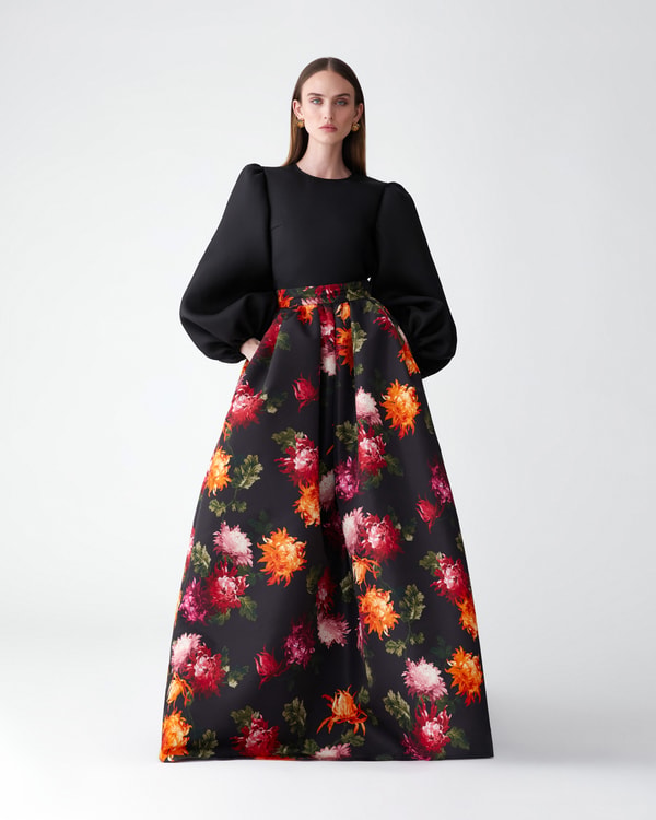 Puff-Sleeve Gazar Shirt
