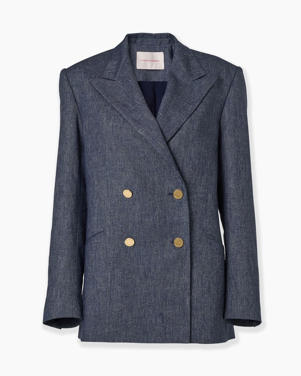 Double-Breasted Flannel Blazer