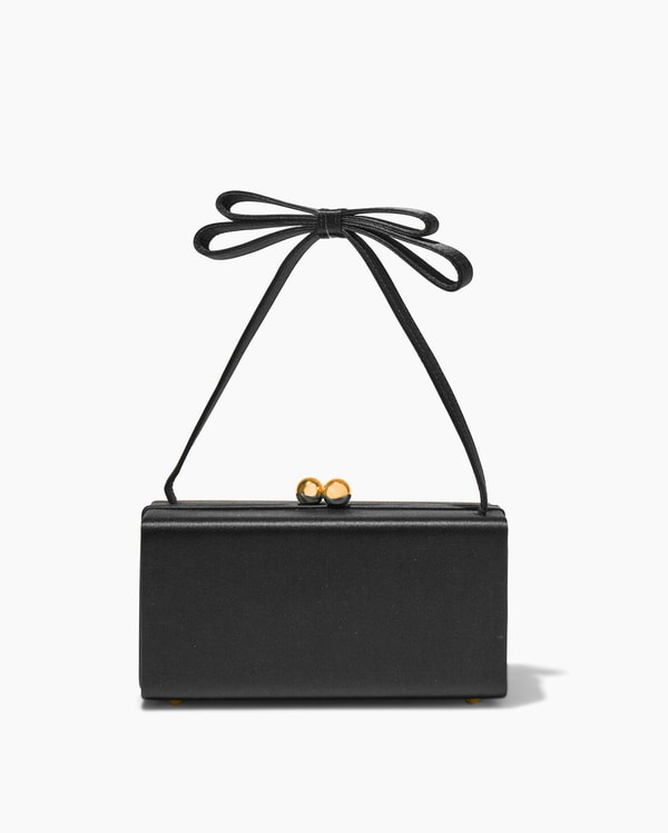 Mimi Bow Satin Top Handle Bag
