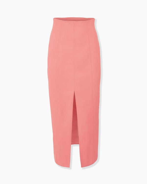 Denim High-Waist Midi Skirt