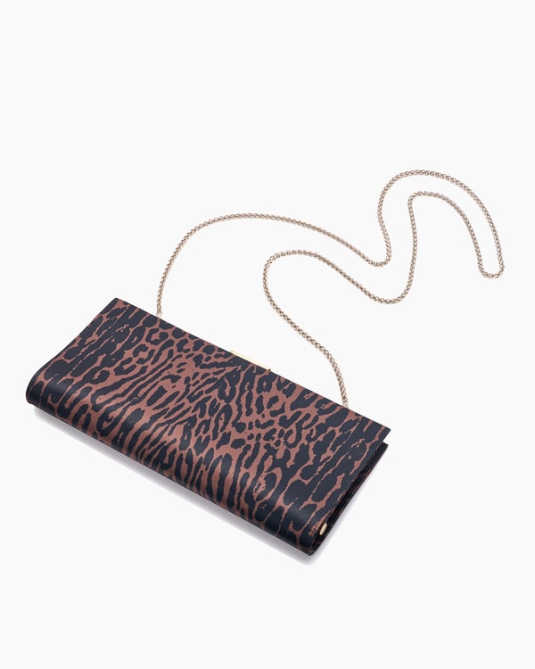 Pats Leopard Satin Clutch