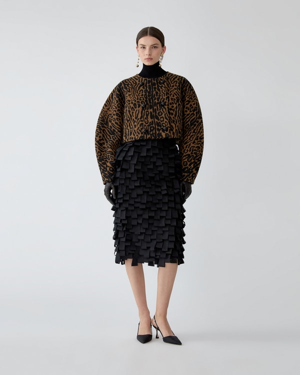 Leopard Jacquard Cocoon Jacket