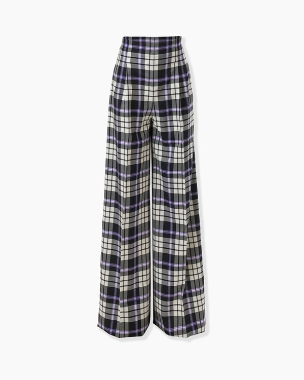 Wide-Leg Plaid Marisol Pants