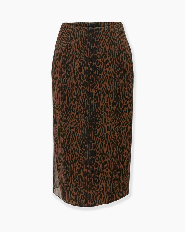 Leopard Print Chiffon Skirt