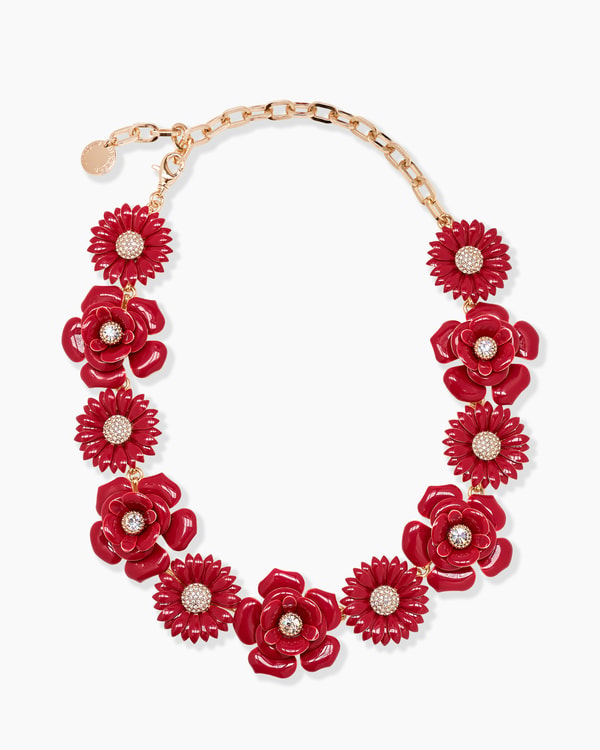 Enamel Mixed Flower Necklace