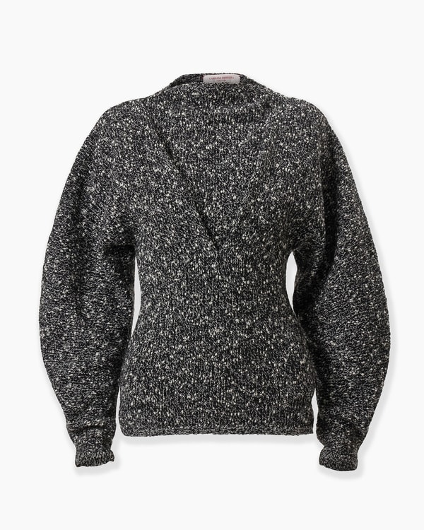 Pleated Bouclé Sweater
