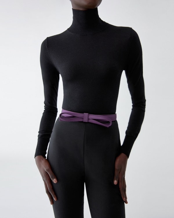 Silk Faille Bow Belt