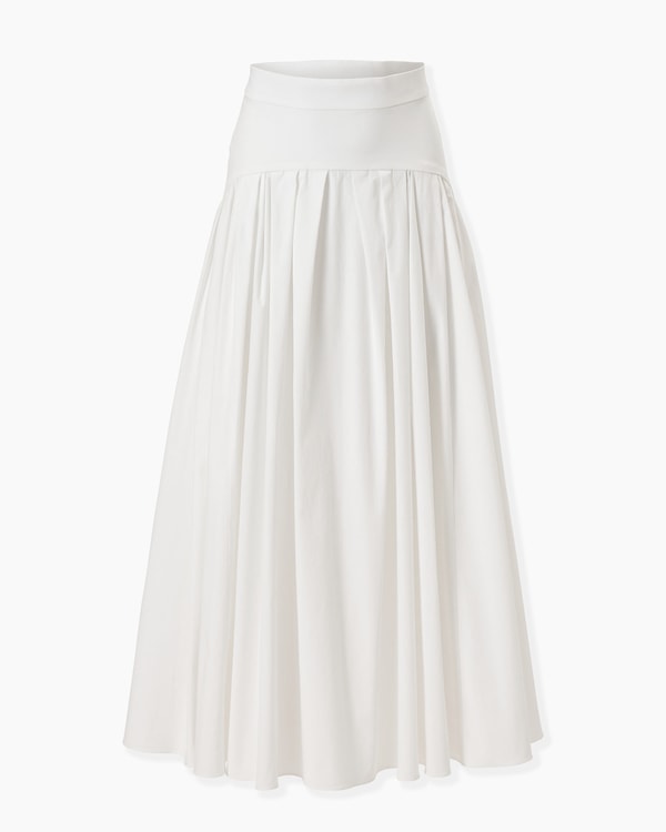 Drop Waist Pleated Midi Skirt