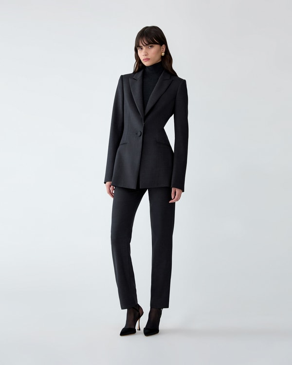 Peak Lapel Wool Jacket