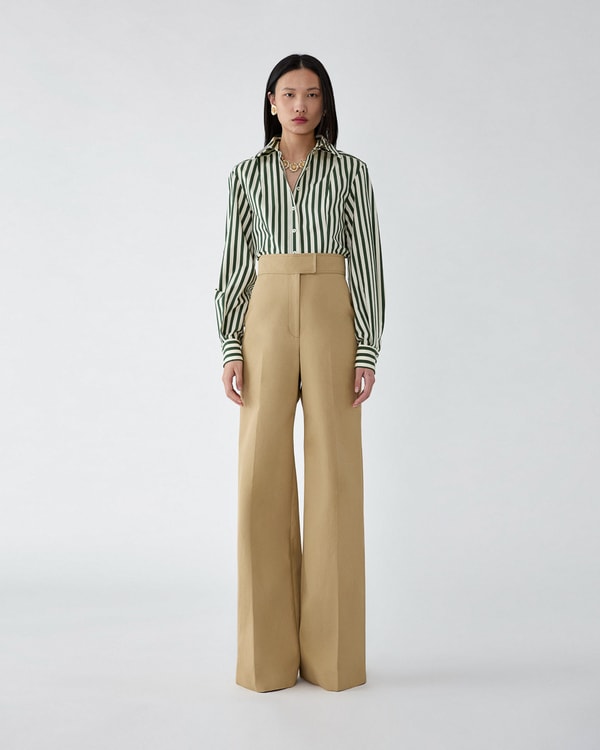 Gabardine Wide-Leg Diane Pants