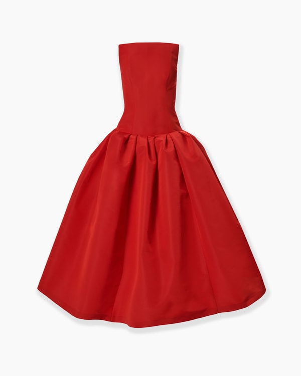 Strapless Drop-Waist Gown