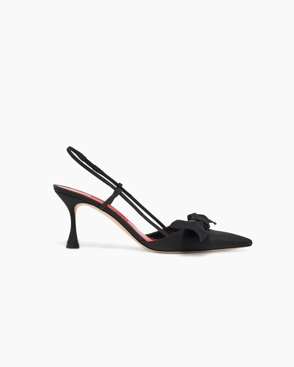 Silk Faille Bow Slingback Pumps