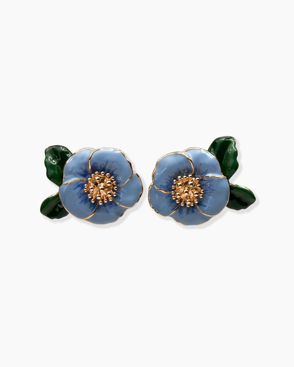 Enamel Flower Stud Earrings