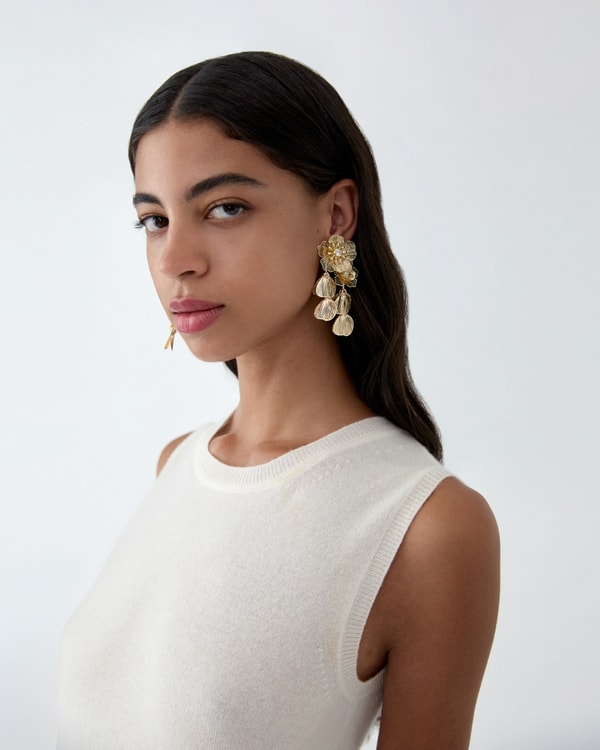 Gold Flower Earrings