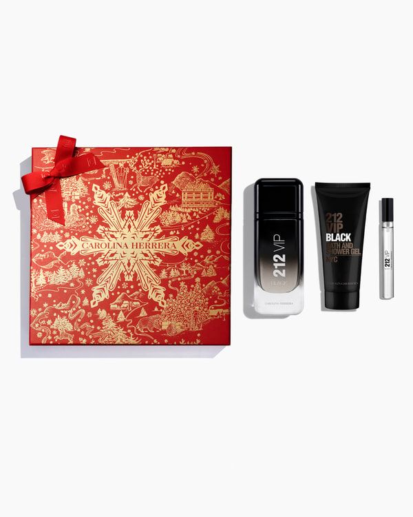 212 VIP Black 100ml Eau de Parfum, 100ml Shower Gel and Megaspritzer