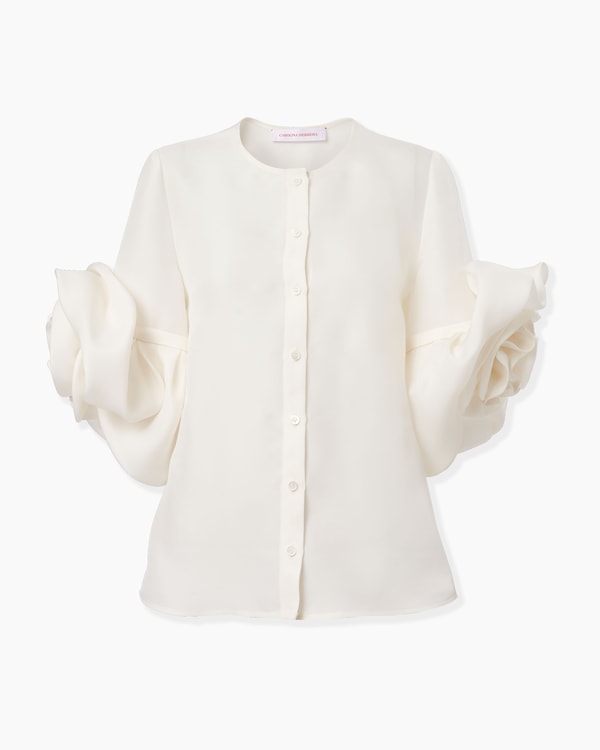 Gazar Blouse with Rosettes