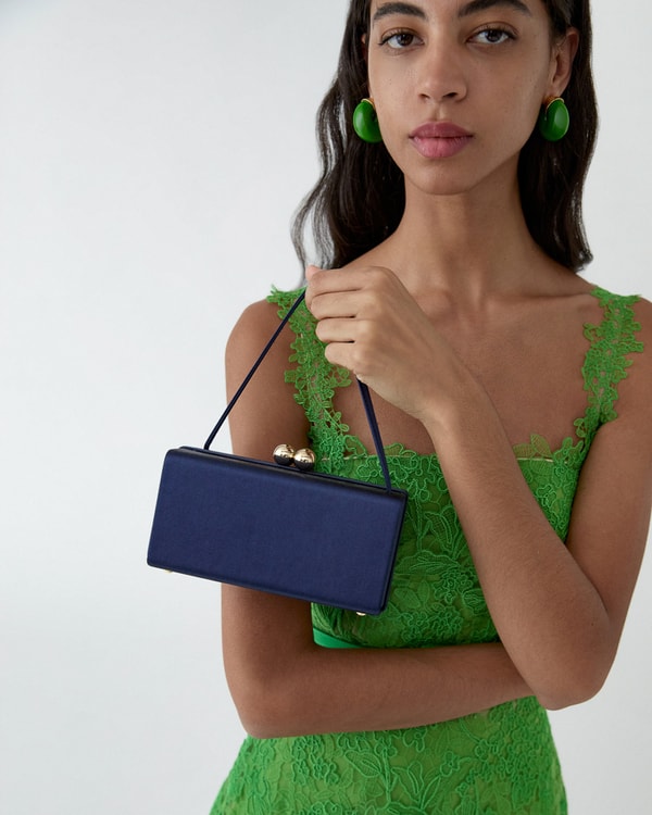 Mimi Satin Top Handle Bag